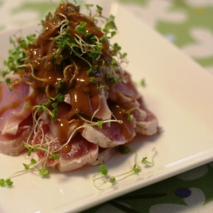 マグロのあぶり焼き、中華風ソース